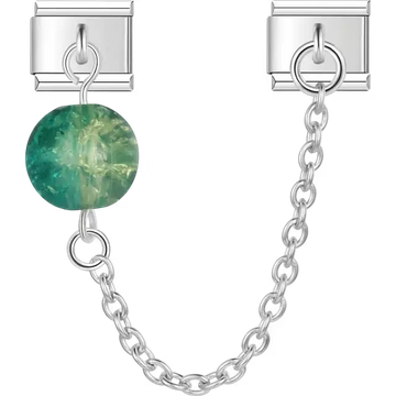 Turquoise ball bead safety chain Italian charm bracelet link