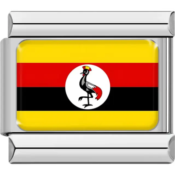 Ugandan flag Italian charm bracelet link