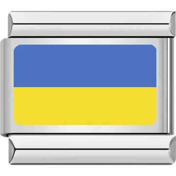 Ukrainian flag Italian charm bracelet link