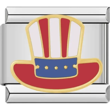 USA Uncle Sam hat Italian charm bracelet link