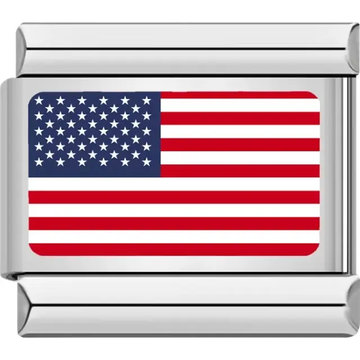 American flag Italian charm bracelet link