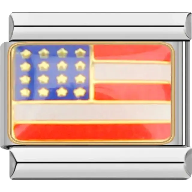 United States flag Italian charm bracelet link