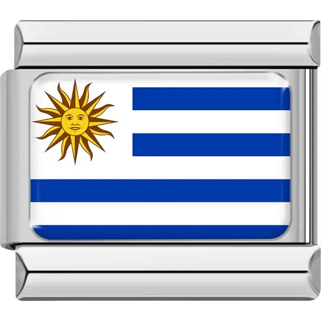 Uruguayan flag Italian charm bracelet link
