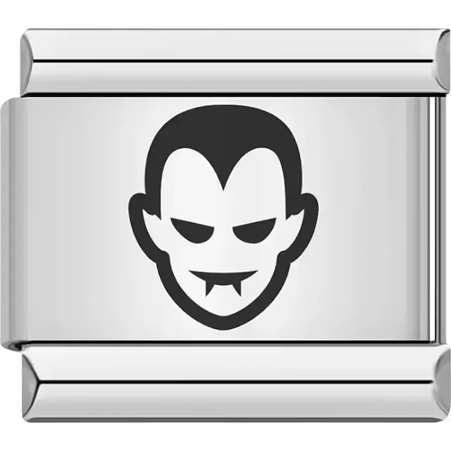 Vampire face fangs Halloween Italian charm bracelet link