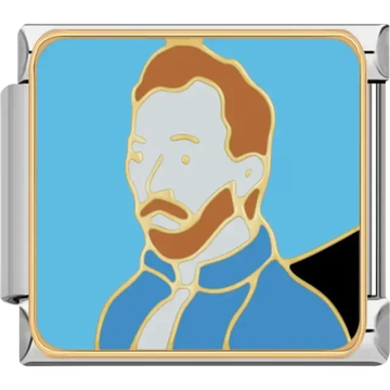 Famous self-portrait by Vincent van Gogh Italian charm bracelet link
