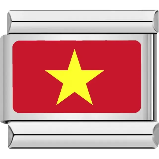 Vietnamese flag Italian charm bracelet link