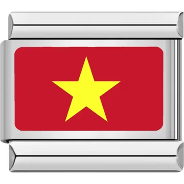 Vietnamese flag Italian charm bracelet link