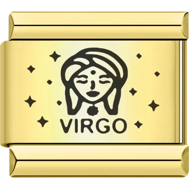 Virgo zodiac maiden with stars Italian charm bracelet link
