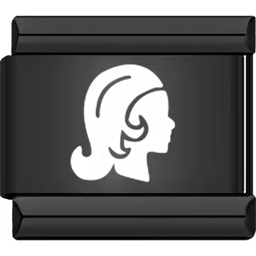 Black Virgo zodiac symbol Italian charm bracelet link