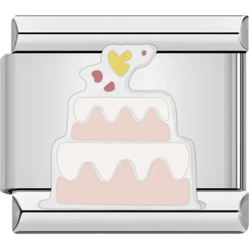 Tiered wedding cake Italian charm bracelet link