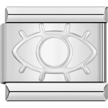 White eye Italian charm bracelet link