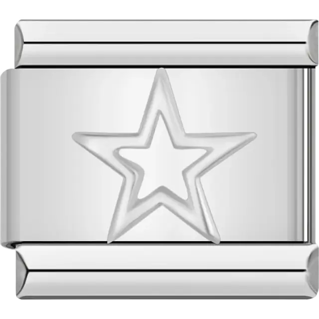 White star Italian charm bracelet link