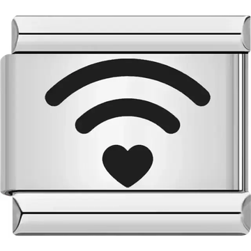 WiFi signal heart symbol Italian charm bracelet link
