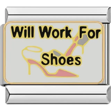 Will work for shoes text with high heel design Italian charm bracelet link