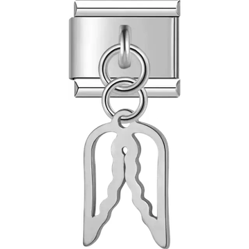 Wishbone cutout dangle Italian charm bracelet link