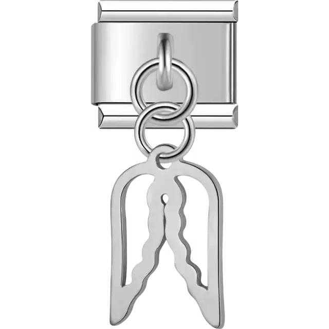 Wishbone cutout dangle Italian charm bracelet link