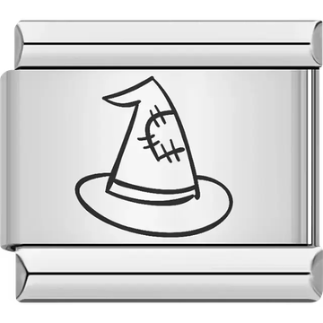 Witch hat Halloween patched design Italian charm bracelet link