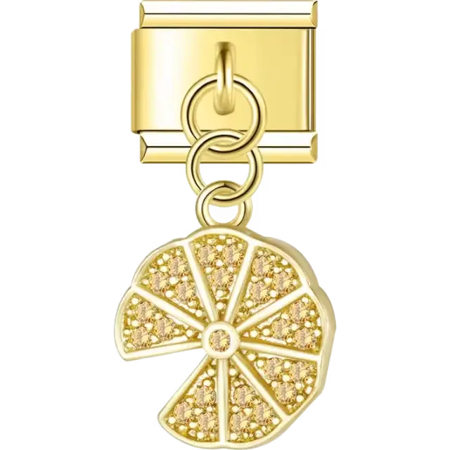 Dangle with yellow crystals Italian charm bracelet link