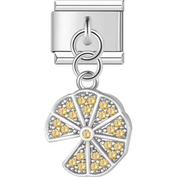 Dangle with yellow crystals Italian charm bracelet link