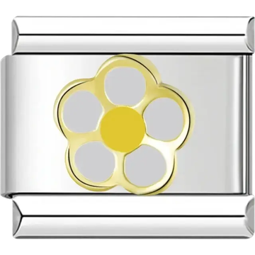 Yellow daisy Italian charm bracelet link