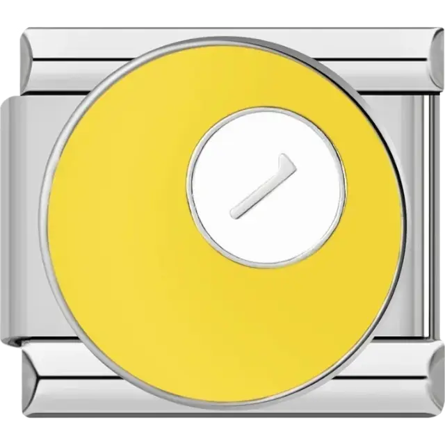 Yellow snooker ball number 1 Italian charm bracelet link