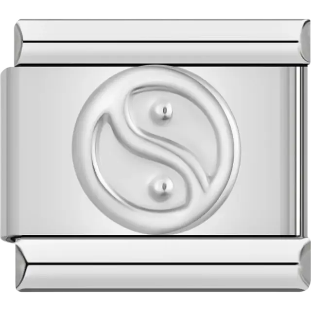 Yin and Yang symbol Italian charm bracelet link