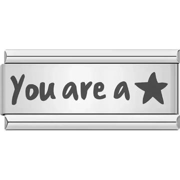 Black text "You are a ★" with a bold star symbol Italian charm bracelet link